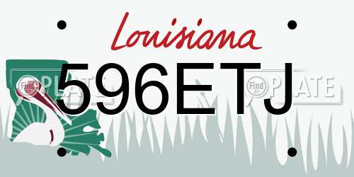596ETJ Louisiana License Plate