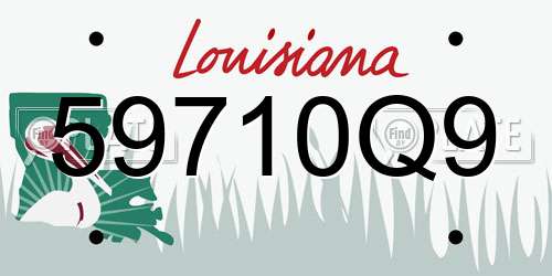 59710Q9 Louisiana License Plate