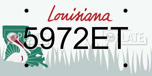 5972ET Louisiana License Plate