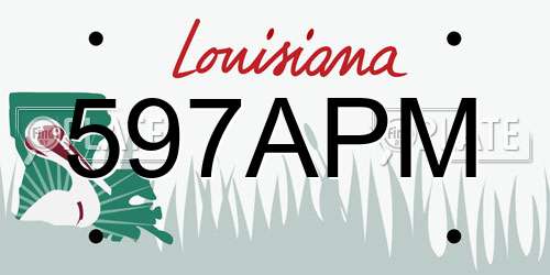 597APM Louisiana License Plate