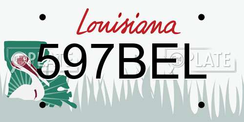 597BEL Louisiana License Plate
