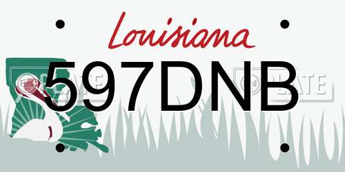 597DNB Louisiana License Plate