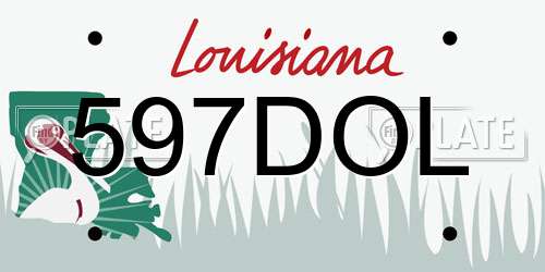 597DOL Louisiana License Plate