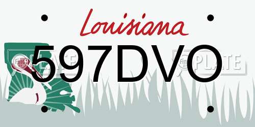 597DVO Louisiana License Plate
