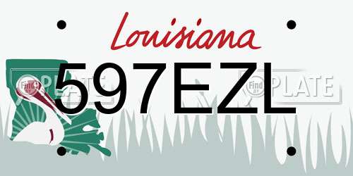 597EZL Louisiana License Plate