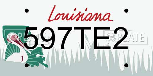 597TE2 Louisiana License Plate