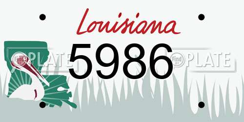 5986 Louisiana License Plate
