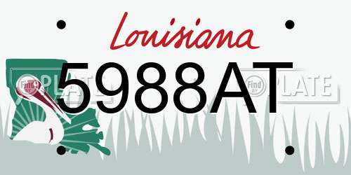5988AT Louisiana License Plate
