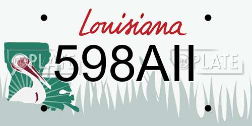 598AII Louisiana License Plate