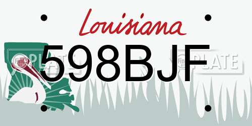 598BJF Louisiana License Plate