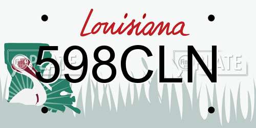 598CLN Louisiana License Plate