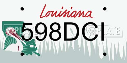 598DCI Louisiana License Plate