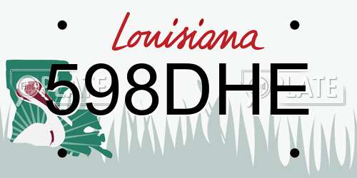 598DHE Louisiana License Plate