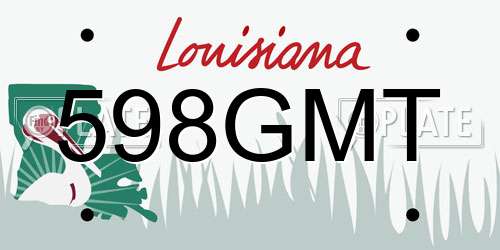 598GMT Louisiana License Plate