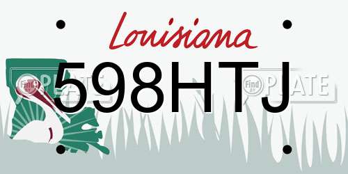 598HTJ Louisiana License Plate