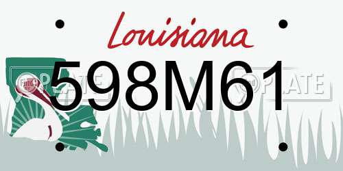 598M61 Louisiana License Plate