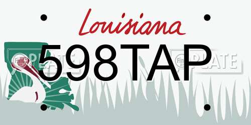 598TAP Louisiana License Plate