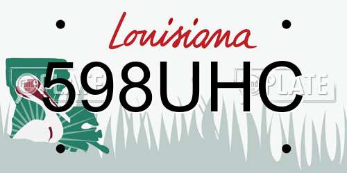 598UHC Louisiana License Plate