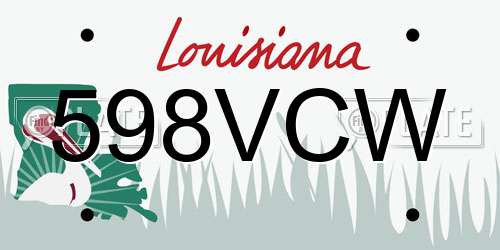 598VCW Louisiana License Plate