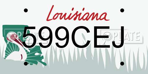 599CEJ Louisiana License Plate