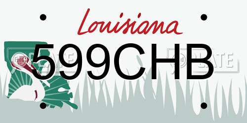 599CHB Louisiana License Plate
