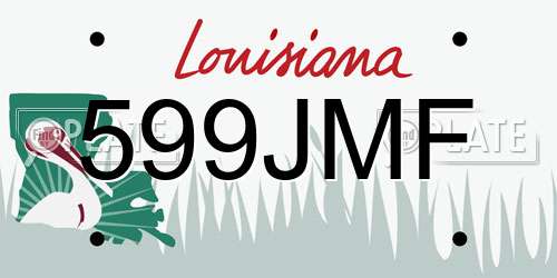 599JMF Louisiana License Plate