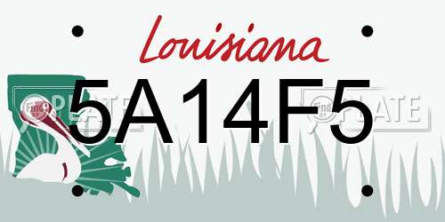 5A14F5 Louisiana License Plate