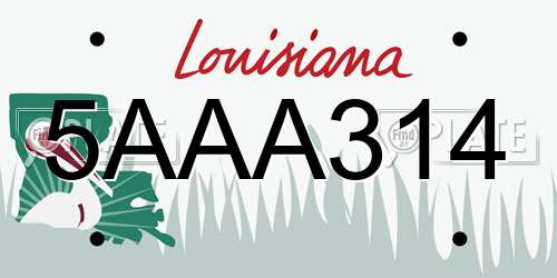5AAA314 Louisiana License Plate
