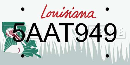 5AAT949 Louisiana License Plate