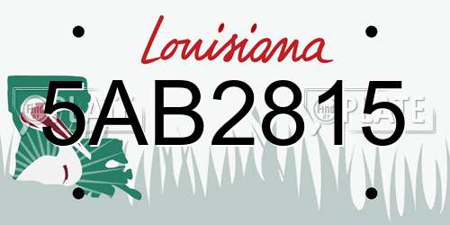 5AB2815 Louisiana License Plate