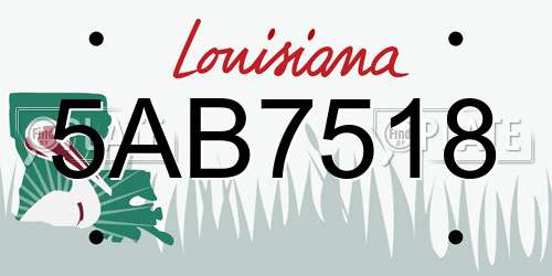 5AB7518 Louisiana License Plate