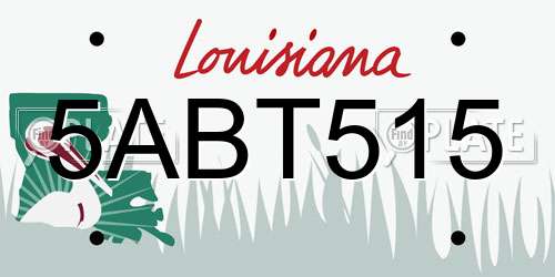 5ABT515 Louisiana License Plate