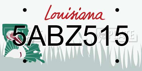 5ABZ515 Louisiana License Plate