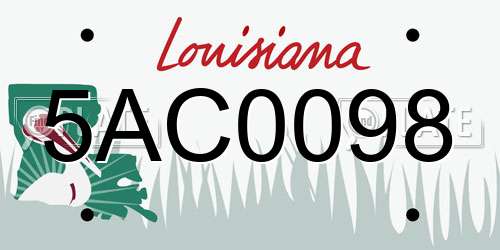 5AC0098 Louisiana License Plate