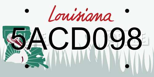 5ACD098 Louisiana License Plate