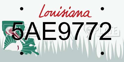 5AE9772 Louisiana License Plate