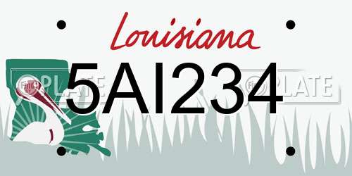 5AI234 Louisiana License Plate