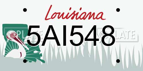 5AI548 Louisiana License Plate