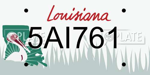 5AI761 Louisiana License Plate