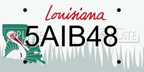 5AIB48 Louisiana License Plate