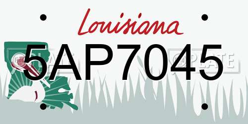 5AP7045 Louisiana License Plate