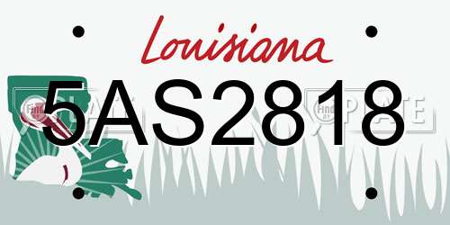 5AS2818 Louisiana License Plate