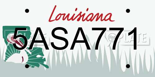 5ASA771 Louisiana License Plate