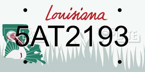 5AT2193 Louisiana License Plate