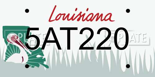 5AT220 Louisiana License Plate