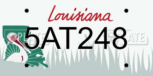 5AT248 Louisiana License Plate