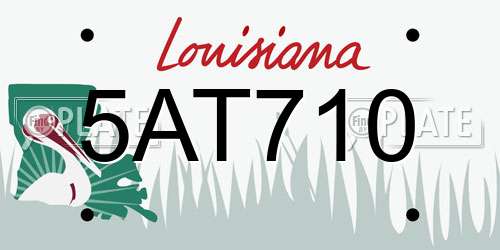 5AT710 Louisiana License Plate