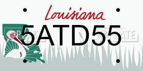 5ATD55 Louisiana License Plate
