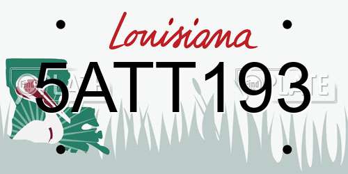 5ATT193 Louisiana License Plate
