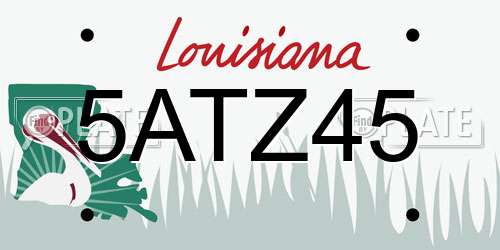 5ATZ45 Louisiana License Plate
